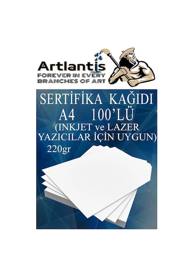 A4 Sertifika Kağıdı Kalın 100 Adet Gramajlı Fotokopi Kağıdı 220 Gr Tüm Yazıcılara Uyumlu 21x29.7 Cm Kalın Baskı Kağıdı