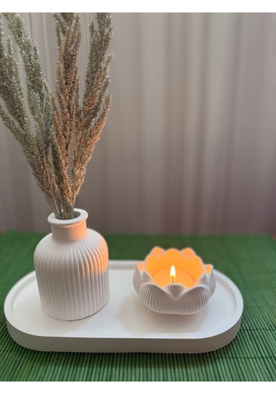 Bernami Mum Pinterest Dekoratif Pampas Iskandinav Mini Kuru Çiçek Vazosu Ve Lotus Tealight Mumluk Set Diğer