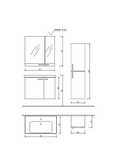 Denko Terra 35 Cm Mdf Boy Banyo Çamaşır Dolabı (Alize Kapak) Çok Renkli Denko Terra 35 Cm Mdf Boy Banyo Çamaşır Dolabı (Alize Kapak) Çok Renkli