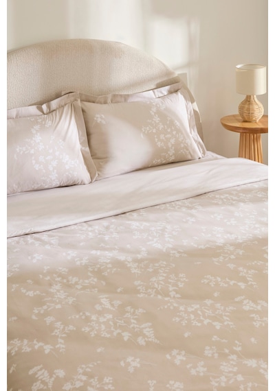 Kaşmir Home Fancy %100 Pamuk Çift Kişilik Nevresim Takımı Bej