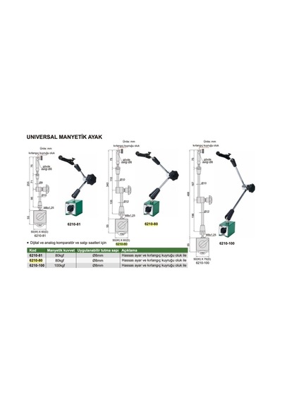 6210-100 Universal Manyetik Ayak