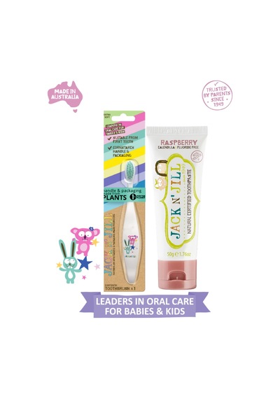 Jack N Jill Doğal Diş Bakım Seti Bunny&koala Diş Fırçası + Ahududu Aromalı Diş Macunu 50g
