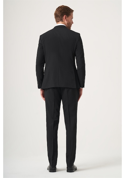 İmza Siyah Mono Yaka 6 Drop Slim Fit Tam Astar Esnek Takım Elbise 1001260181