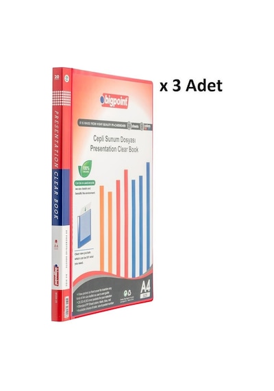 Bigpoint Sunum Dosyası Cepli 20'li Kırmızı X 3 Adet Diğer