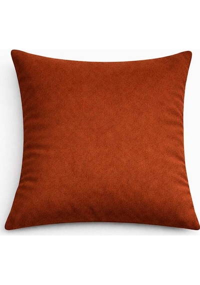 Kadife Dokulu Kiremit Kırlent Yastık Kılıfı 2 Adet 45 X 45 Cm