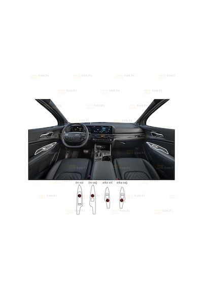 Kia Sportage Cool,live,vision Uyumlu Ön Ve Arka Kapı Kolları Tpu Koruyucu 4lü Set 2026-2027