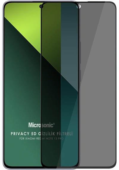 Microsonic Xiaomi Redmi Note 13 Pro 4g Privacy 5d Gizlilik Filtreli Cam Ekran Koruyucu