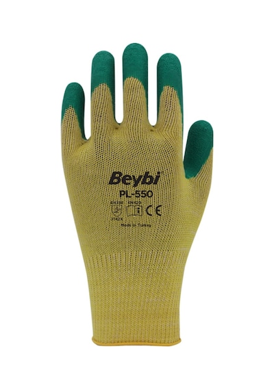 Beybi Pl550 Polyester Örme Lateks Yeşil Iş Eldiveni 1 Çift