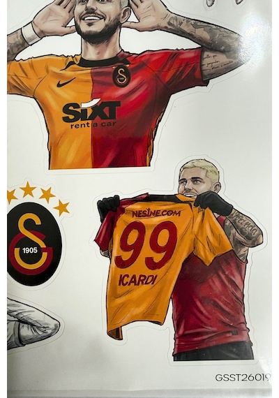 X Dekomus Lisanslı Galatasaray "mauro Icardi" Sticker Sheet Altın