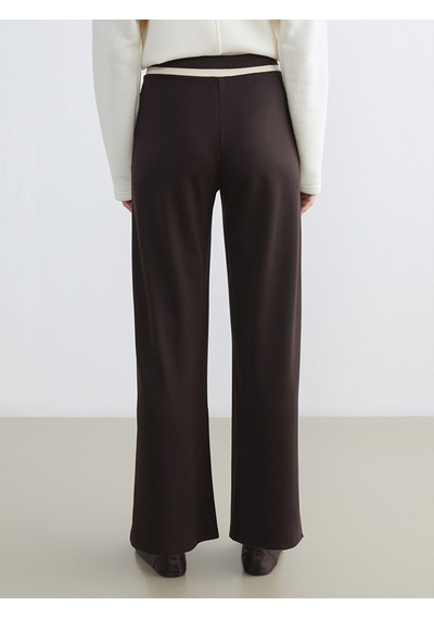 Lcw Everyday Kahverengi Standart Fit Geniş Paça Kadın Pantolon