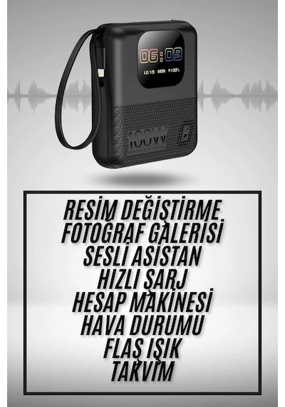 Akıllı Powerbank 10.000 Mah 4 Çıkışlı Taşınabilir Dijital Göstergeli - Çok Renkli