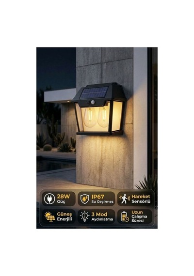 Çitftli Solar Led Aydınlatma Lambası Sarı
