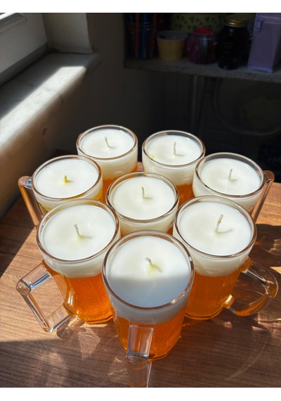 Bira Mum Dekoratif Mum Bira Sarı