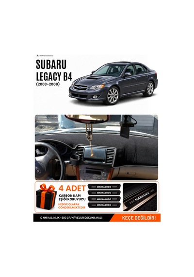 Subaru Legacy B4 2003-2009 Uyumlu Torpido Örtüsü, Torpido Kılıfı - Siyah Gri