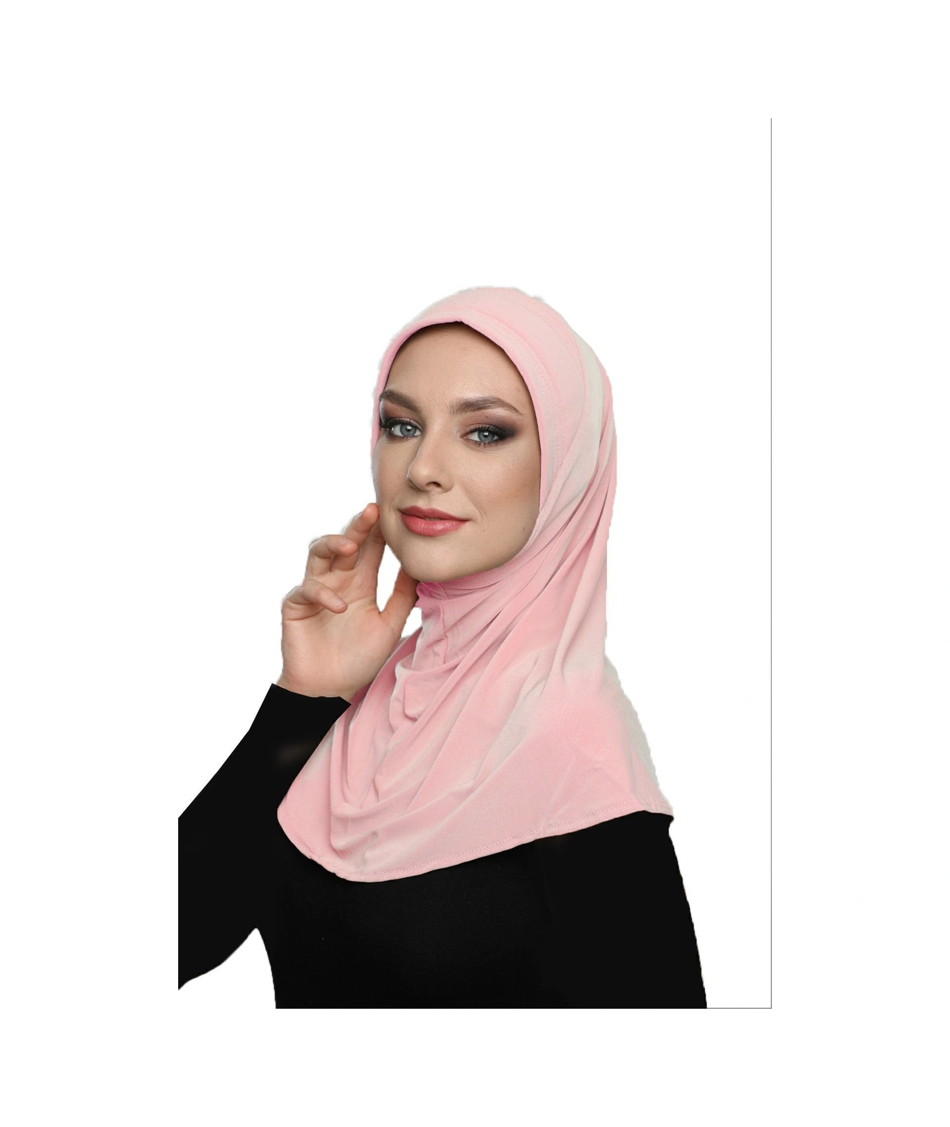 Elysianfidan Takmatik Sade Pudra Hazır Türban Tesettür Havuz Bonesi Namaz Örtüsü Pudra