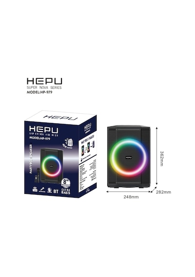 Hp-979 Partybox Bluetooth Hoparlör 8 Hoparlör 40w Güç Rgb Işık Tws Destekli