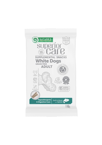 Nature S Protection Superior Care Beyaz Tüylü Köpekler İçin Somonlu Hipoalerjenik & Sindirim Destekli Köpek Ödülü 110g