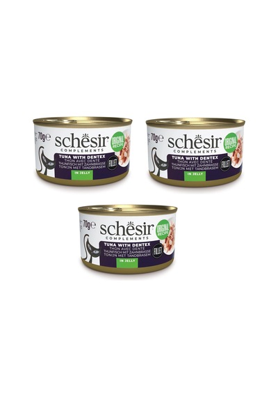 Schesir Ton Ve Sinarit Jöleli Tamamlayıcı Kedi Konservesi 70 Gr. X 3 Adet