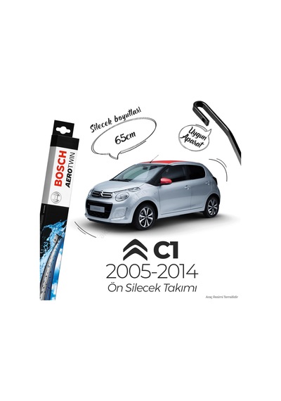 Citroen C1 Muz Silecek Takımı 2005-2013 Bosch Aerotwin