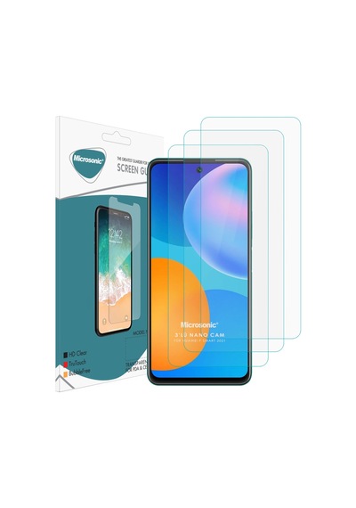 Microsonic Huawei P Smart 2021 Screen Protector Nano Glass Cam Ekran Koruyucu 3 Pack