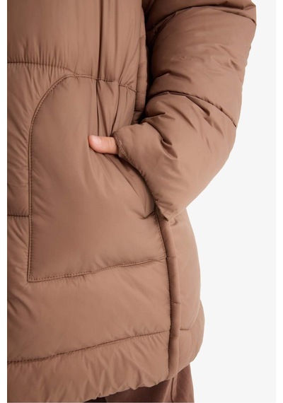 Defacto Kız Çocuk Su Geçirmez Kapüşonlu Parka F0049a825aubn266 Kahve-bn266