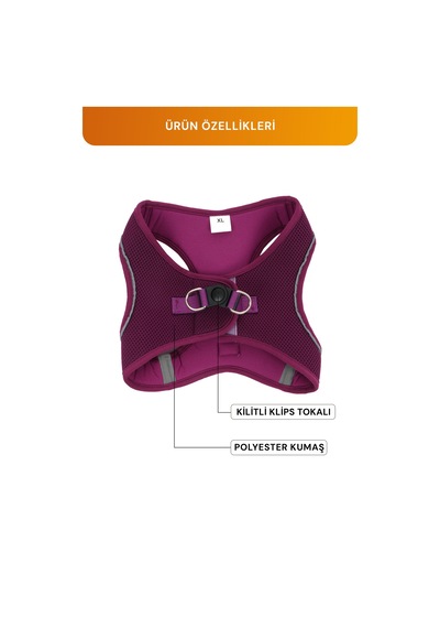 Kediler Ve Köpekler İçin Rahat, Dayanıklı Göğüs Tasması Xl Mor