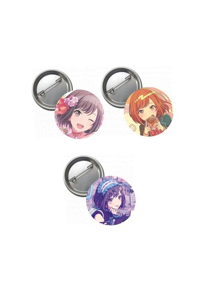 Hatsune Miku Pjsekai Project Sekai Colorful Anime Buton Rozet 3 Adet 37mm Shinonome Ena Altın - Beyaz - Siyah