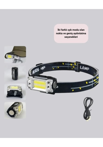 Astraltech Kompakt Led Kafa Feneri 215 Lümen 2 Işık Modlu Usb Şarjlı Çok Renkli
