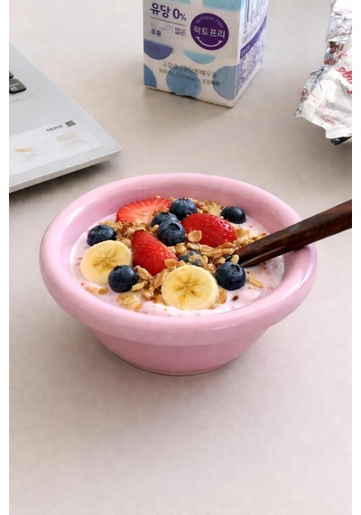 Seramik Donut Bowl Kahvaltılık Tatlı Salata Kase Pembe Diğer