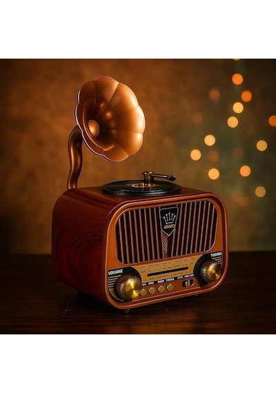 Rose Sp-428 Usb-sd-fm-bluetooth Destekli Şarjlı Nostaljik Retro Radyo - Kahverengi