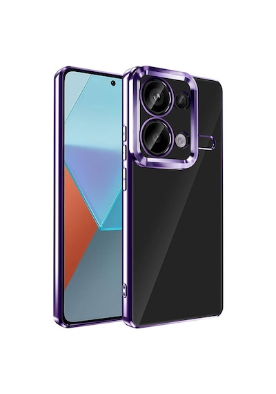 Ekılıf - Xiaomi Redmi Note 13 Pro 4g Uyumlu Kılıf Kamera Korumalı Logo Gösteren Omega Kapak - Derin Mor