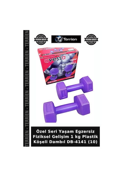 Özel Seri Yaşam Egzersiz Fiziksel Gelişim 1 Kg Plastik Köşeli Dambıl Db-4141 10 Diğer