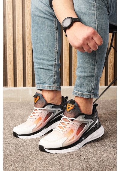 Günlük Erkek Sneaker Fileli Bağcıklı Kalın Tabanlı Rahat Spor Ayakkabı 4267 Siyah-beyaz-oranj Günlük Erkek Sneaker Fileli Bağcıklı Kalın Tabanlı Rahat Spor Ayakkabı 4267 Siyah-beyaz-oranj