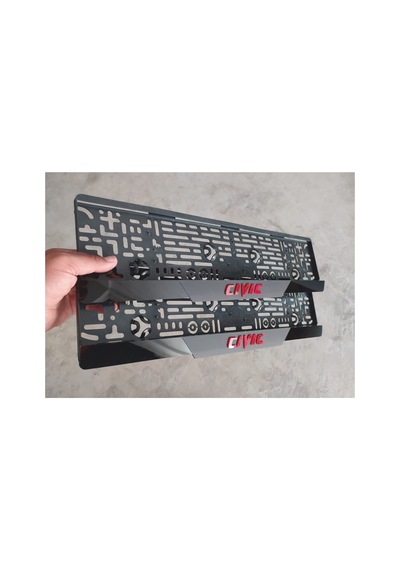 Honda Cıvıc Kabartma Yazılı Takmatik Pleksi Plakalık 2 Adet 3d Piano Black - 658228495