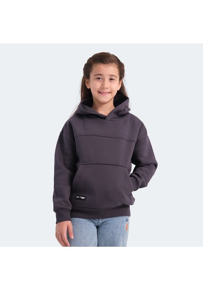 Slazenger LENE Çocuk Kapüşonlu Cepli Koyu Gri Sweatshirt