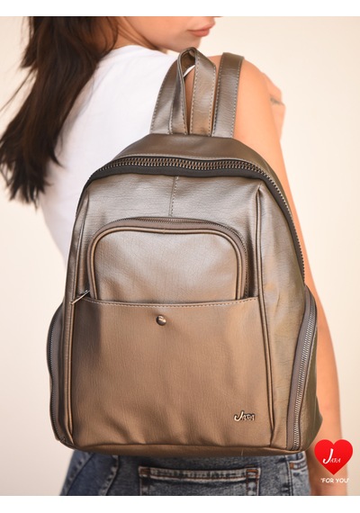 Jara Bag Freya Kadın Sırt Çantası Şık, Yumuşak Dokulu Ve 5 Bölmeli Gümüş