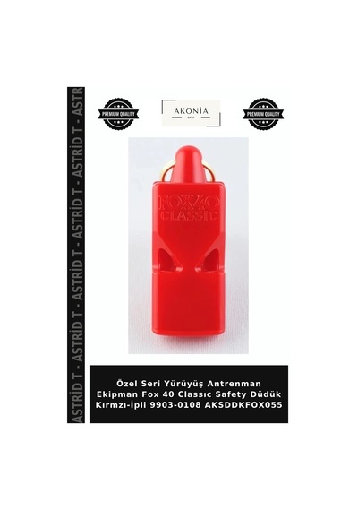 Özel Seri Yürüyüş Antrenman Ekipman Fox 40 Classıc Safety Düdük Kırmzı-ipli 9903-0108 Aksddkfox055