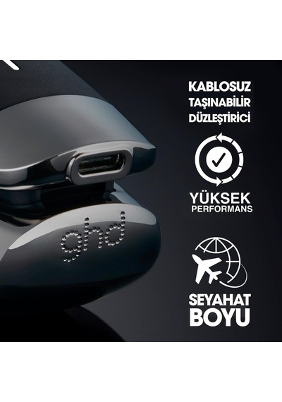 Unplugged Kablosuz Saç Düzleştirici, Siyah