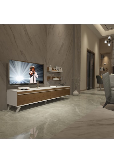 Decoraktiv Eko 4 Mdf Std Retro Tv Ünitesi Tv Sehpası Beyaz - Ceviz