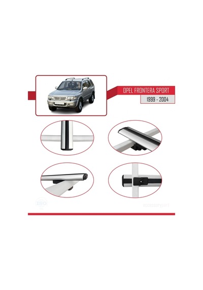 Opel Frontera Sport 1999-2004 Arası İle Uyumlu Basic Model Ara Atkı Tavan Barı Gri 3 Adet