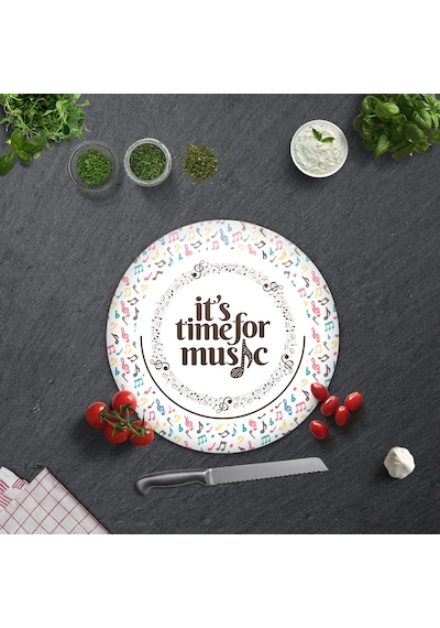 Cam Kesme Tahtası - Cam Kesme Tablası Music Time Çap32cm