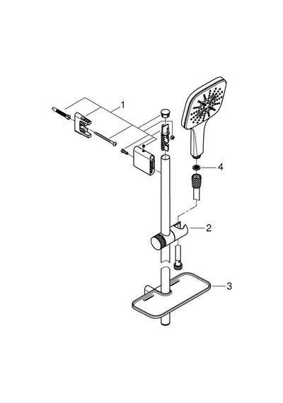 Grohe Rainshower Smart Active 130 Cube Sürgülü Duş Seti 3 Akışlı - 26587000 Krom