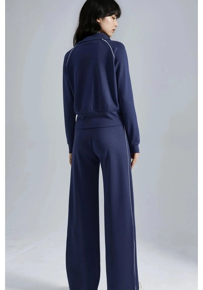 Fiolin Modal Dokulu Fermuarlı Sweatshirt & Pantolon İkili Takım Lacivert Fiolin Modal Dokulu Fermuarlı Sweatshirt & Pantolon İkili Takım Lacivert