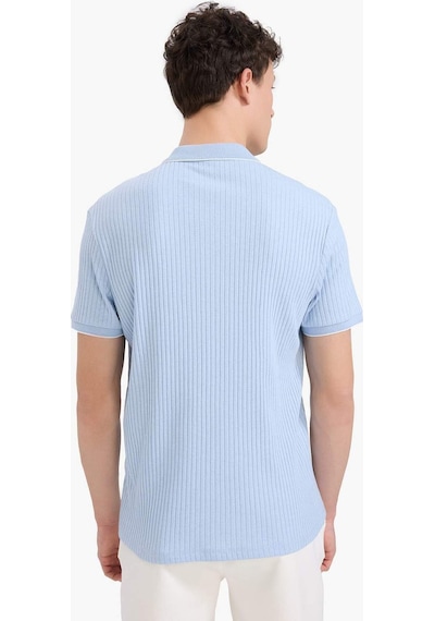 DeFacto Slim Fit Dar Kesim Polo Yaka Kısa Kollu Fitilli Kaşkorse Yarım Fermuarlı Tişört D3948AX25SMBE366