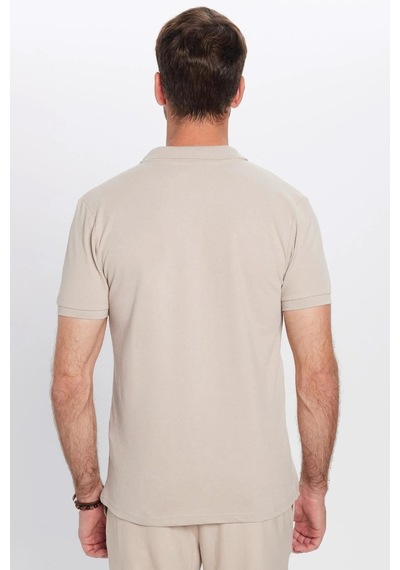 Tudors Erkek Slim Fit Dar Kesim %100 Pamuk Gri Polo Yaka Tişört-32780 Gri
