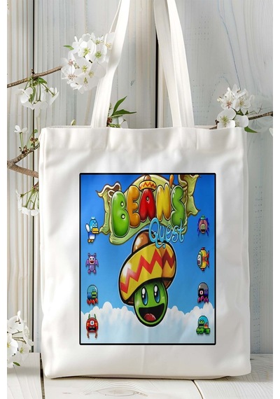 Art Hediye Bean Dreams Mobil Oyun Baskılı Omuz Çanta Çift Tafaflı Baskı Kişiye Özel 5 Çok Renkli
