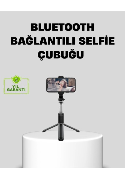 Mey İthalat Bluetooth Selfie Çubuğu 360 Dönebilen Başlık, Kablosuz Bağlantı