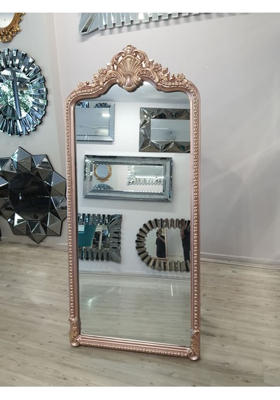 Ayna Denizi Princess Copper Gold Model Rose Gold Altın Renk Dekoratif Ayaklı Boy Aynası Altın - Rose Gold