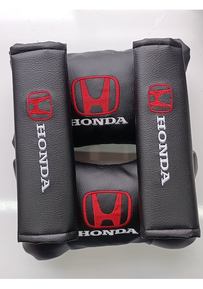 Honda Uyumlu Oto Boyun Yastığı + Emniyet Kemer Pedi Kırmızı