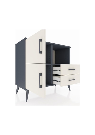 Hyperion Şifonyer 2 Raflı 2 Çekmeceli 2 Kapaklı 88x44x80 Antrasit-aytaşı Aytaşı Hyperion Şifonyer 2 Raflı 2 Çekmeceli 2 Kapaklı 88x44x80 Antrasit-aytaşı Aytaşı